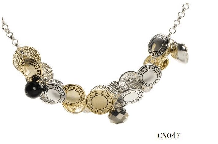 Coach Flower Pearl Gold Necklaces CZI | Women - Click Image to Close